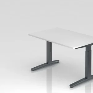Bureau Hammerbacher pied C 120x80cm blanc/graphite forme rectangulaire VXB12/W/GG obtenir à bas prix | Lavable | Sans solvant