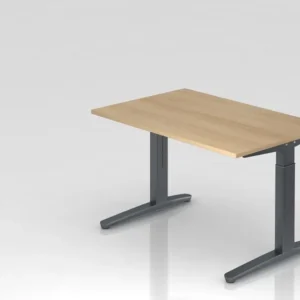 Bureau Hammerbacher pied C 120x80cm chêne/graphite forme rectangulaire VXB12/E/GG choisir à bas prix