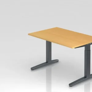 Bureau Hammerbacher pied C 120x80cm hêtre/graphite forme rectangulaire VXB12/6/GG se fournir à bas prix