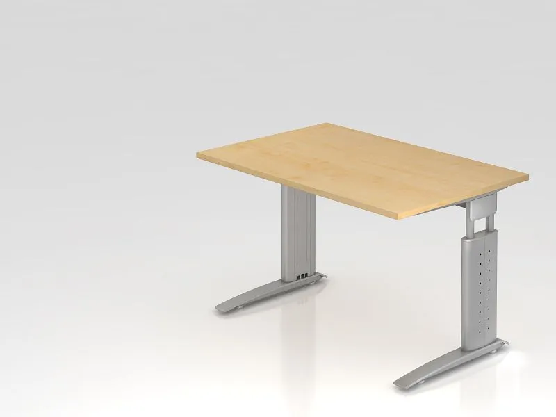 Bureau Hammerbacher pied C 120x80cm érable/argent hauteur de travail 68-86 cm réglable VUS12/3/S acquérir à bas prix