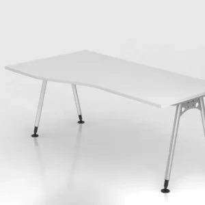 Bureau Hammerbacher pied 180x100/80cm blanc forme libre montage possible à gauche ou à droite VAS18/W/S prendre à bas prix...