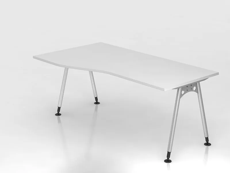Bureau Hammerbacher pied 180x100/80cm blanc forme libre montage possible à gauche ou à droite VAS18/W/S prendre à bas prix...