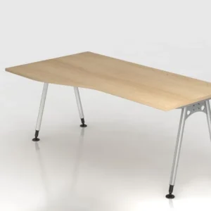 Bureau Hammerbacher pied 180x100/80cm chêne forme libre montage possible à gauche ou à droite VAS18/E/S obtenir à bas prix...