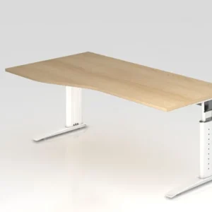 Bureau Hammerbacher pied C 180x100/80cm chêne/blanc hauteur de travail 68-86 cm réglable VUS18/E/W se fournir à bas prix p...