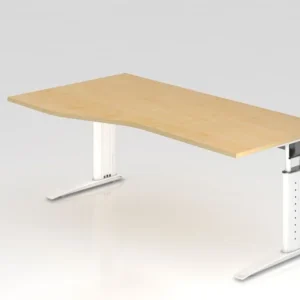 Bureau Hammerbacher pied C 180x100/80cm érable/blanc hauteur de travail 68-86 cm réglable VUS18/3/W se fournir à bas prix
