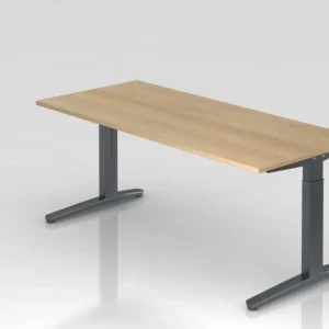 Bureau Hammerbacher pied C 180x80cm chêne/graphite forme rectangulaire VXB19/E/GG se fournir à bas prix