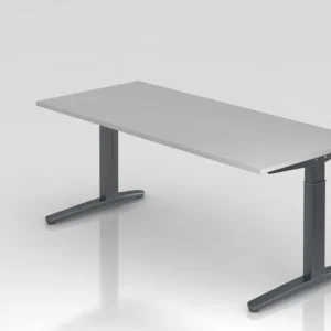 Bureau Hammerbacher pied C 180x80cm gris/graphite forme rectangulaire VXB19/5/GG acquérir à bas prix