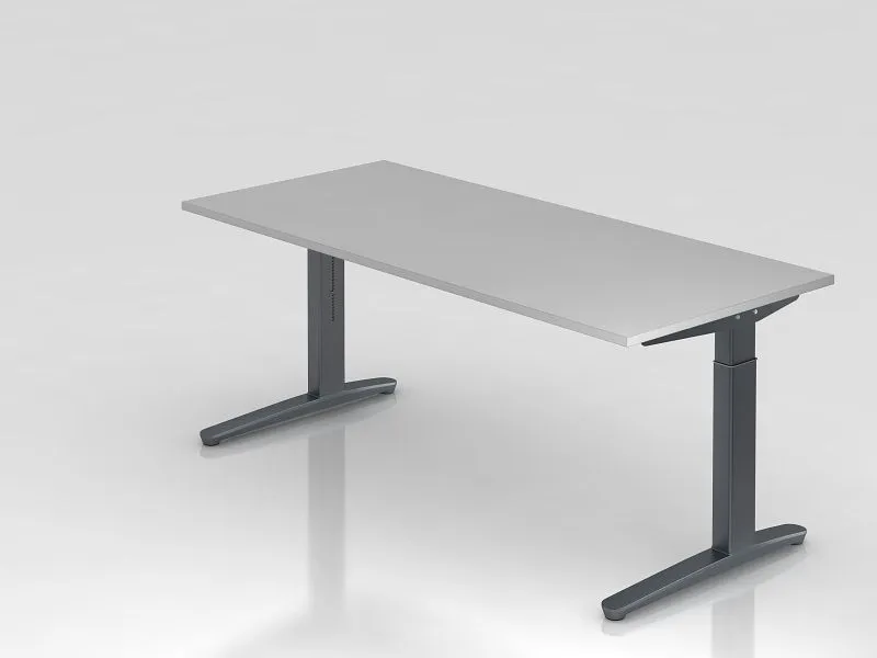 Bureau Hammerbacher pied C 180x80cm gris/graphite forme rectangulaire VXB19/5/GG acquérir à bas prix