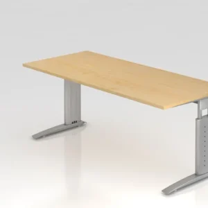 Bureau Hammerbacher pied C 180x80cm érable/argent hauteur de travail 68-86 cm réglable VUS19/3/S acquérir à bas prix