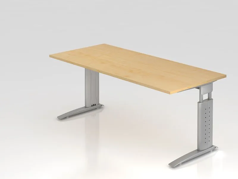 Bureau Hammerbacher pied C 180x80cm érable/argent hauteur de travail 68-86 cm réglable VUS19/3/S acquérir à bas prix