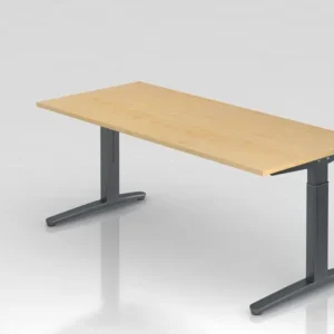 Bureau Hammerbacher pied C 180x80cm érable/graphite forme rectangulaire VXB19/3/GG se fournir à bas prix