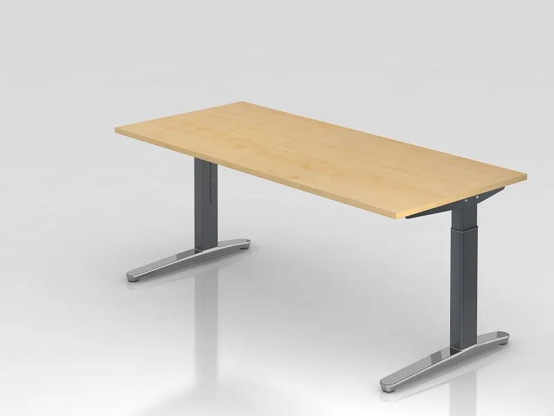 Bureau Hammerbacher pied C 180x80cm érable/graphite (poli) forme rectangulaire VXB19/3/GC obtenir à bas prix