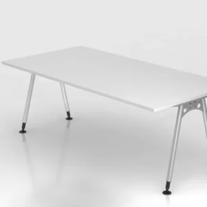 Bureau Hammerbacher pied 200x100cm blanc forme rectangulaire VAS2E/W/S obtenir à bas prix pour Anniversaire d'enfant