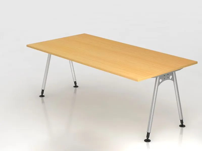 Bureau Hammerbacher pied 200x100cm hêtre forme rectangulaire VAS2E/6/S magasiner à bas prix