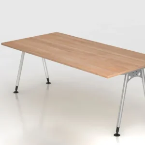 Bureau Hammerbacher pied 200x100cm noyer forme rectangulaire VAS2E/N/S commander à bas prix pour Âges 3-5