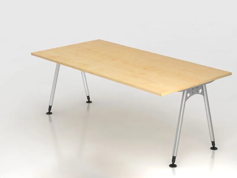 Bureau Hammerbacher pied 200x100cm érable forme rectangulaire VAS2E/3/S prendre à bas prix