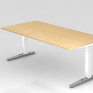 Bureau Hammerbacher pied C 200x100cm érable/blanc (poli) forme rectangulaire VXB2E/3/WC se fournir à bas prix