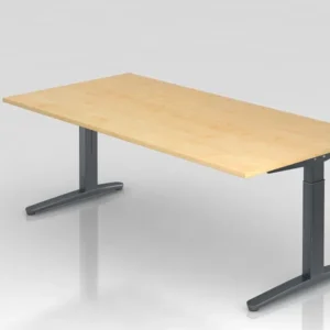Bureau Hammerbacher pied C 200x100cm érable/graphite forme rectangulaire VXB2E/3/GG se procurer à bas prix pour Anniversai...