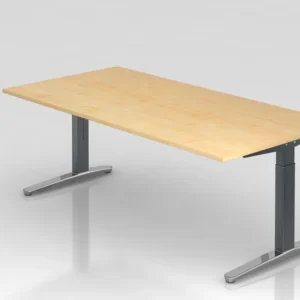 Bureau Hammerbacher pied C 200x100cm érable/graphite (poli) forme rectangulaire VXB2E/3/GC prendre à bas prix avec Poignée...
