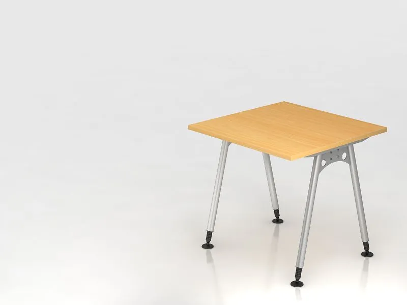 Bureau Hammerbacher pied 80x80 hêtre forme rectangulaire VAS08/6/S se procurer à bas prix | Lavable | Sans solvant