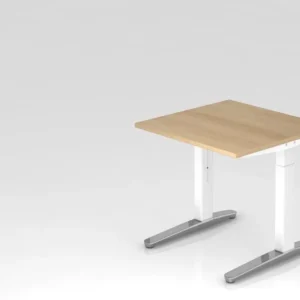 Bureau Hammerbacher pied C 80x80cm chêne/blanc poli forme rectangulaire VXB08/E/WC se fournir à bas prix