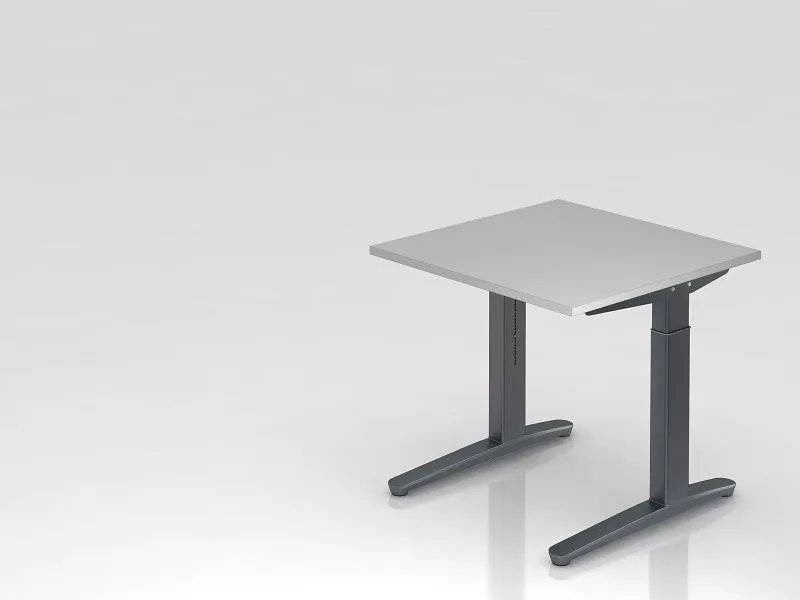 Bureau Hammerbacher pied C 80x80cm gris/graphite forme rectangulaire VXB08/5/GG obtenir à bas prix