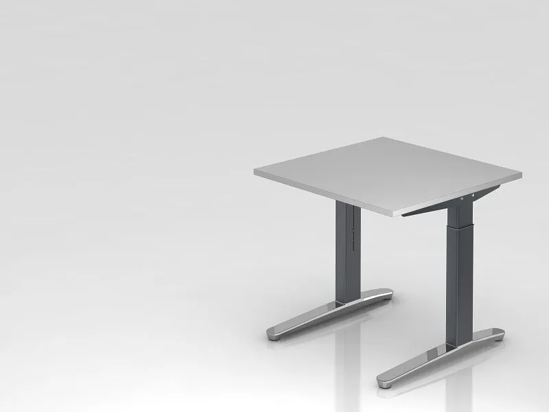 Bureau Hammerbacher pied C 80x80cm gris/graphite (poli) forme rectangulaire VXB08/5/GC se fournir à bas prix