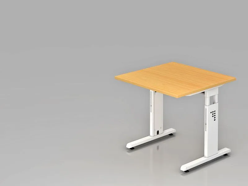 Bureau Hammerbacher pied C 80x80cm hêtre/blanc hauteur de travail 65-85 cm VOS08/6/W acquérir à bas prix - 24 pièces