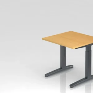 Bureau Hammerbacher pied C 80x80cm hêtre/graphite forme rectangulaire VXB08/6/GG se procurer à bas prix
