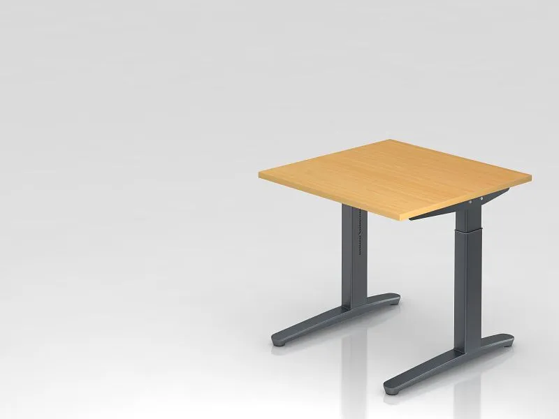Bureau Hammerbacher pied C 80x80cm hêtre/graphite forme rectangulaire VXB08/6/GG se procurer à bas prix