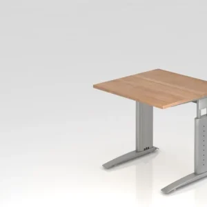 Bureau Hammerbacher pied C 80x80cm noyer/argent hauteur de travail 68-86 cm réglable VUS08/N/S se fournir à bas prix pour...