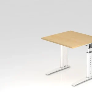 Bureau Hammerbacher pied C 80x80cm érable/blanc hauteur de travail 68-86 cm réglable VUS08/3/W choisir à bas prix