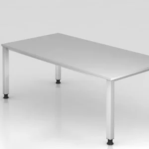 Bureau Hammerbacher 4 pieds carré 200x100cm gris forme rectangulaire VQS2E/5/S prendre à bas prix pour Anniversaire d'enfant