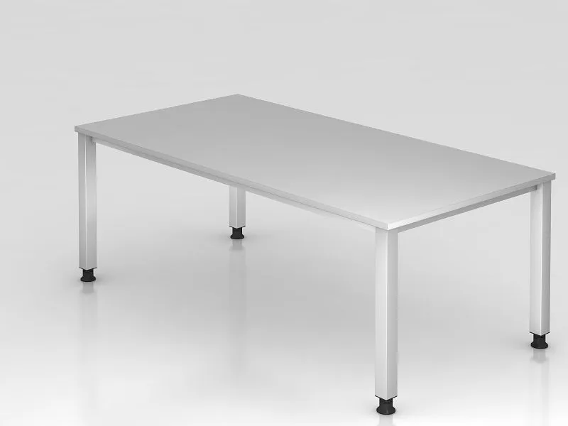 Bureau Hammerbacher 4 pieds carré 200x100cm gris forme rectangulaire VQS2E/5/S prendre à bas prix pour Anniversaire d'enfant
