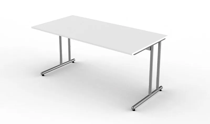 Bureau Kerkmann avec cadre en C Start Up L 1600 mm x P 800 mm x H 750 mm couleur : blanc 11434010 choisir à bas prix