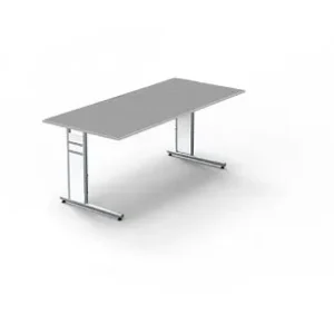Bureau Kerkmann avec pied en C forme 4 L 1800 x P 800 x H 680-820 mm graphite 11411212 prendre à bas prix