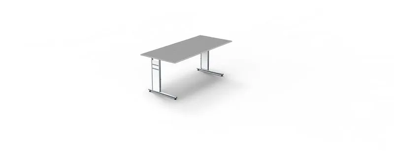 Bureau Kerkmann avec pied en C forme 4 L 1800 x P 800 x H 680-820 mm graphite 11411212 prendre à bas prix