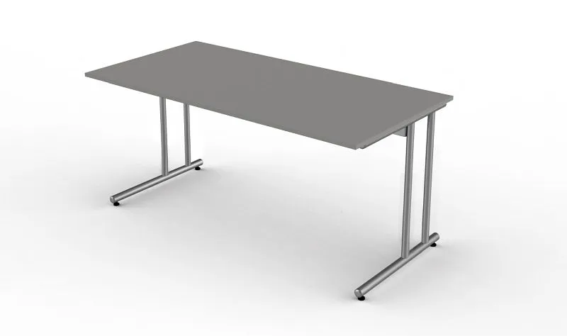 Bureau Kerkmann avec pied en C Start Up L 1600 mm x P 800 mm x H 750 mm couleur : graphite 11434512 magasiner à bas prix