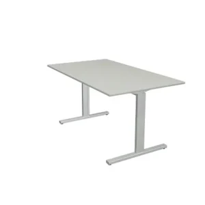 Bureau Kerkmann forme 2 - L 1400 x P 800 x H 700-820 mm avec pied en T en aluminium argent gris évident 11021011 magasiner...