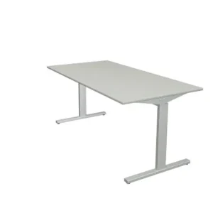 Bureau Kerkmann forme 2 - L 1600 x P 800 x H 700-820 mm avec pied en T en aluminium argent gris évident 11020611 magasiner...