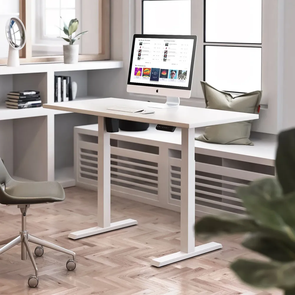 Bureau électrique Ergo Office réglable en hauteur, gris, hauteur max 123 cm, 80 kg - sans plateau, pour travail debout et...