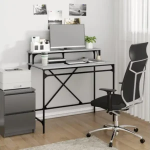Bureau sonoma gris 100x50x90 cm bois d'ingénierie et fer en Matériaux biodégradables
