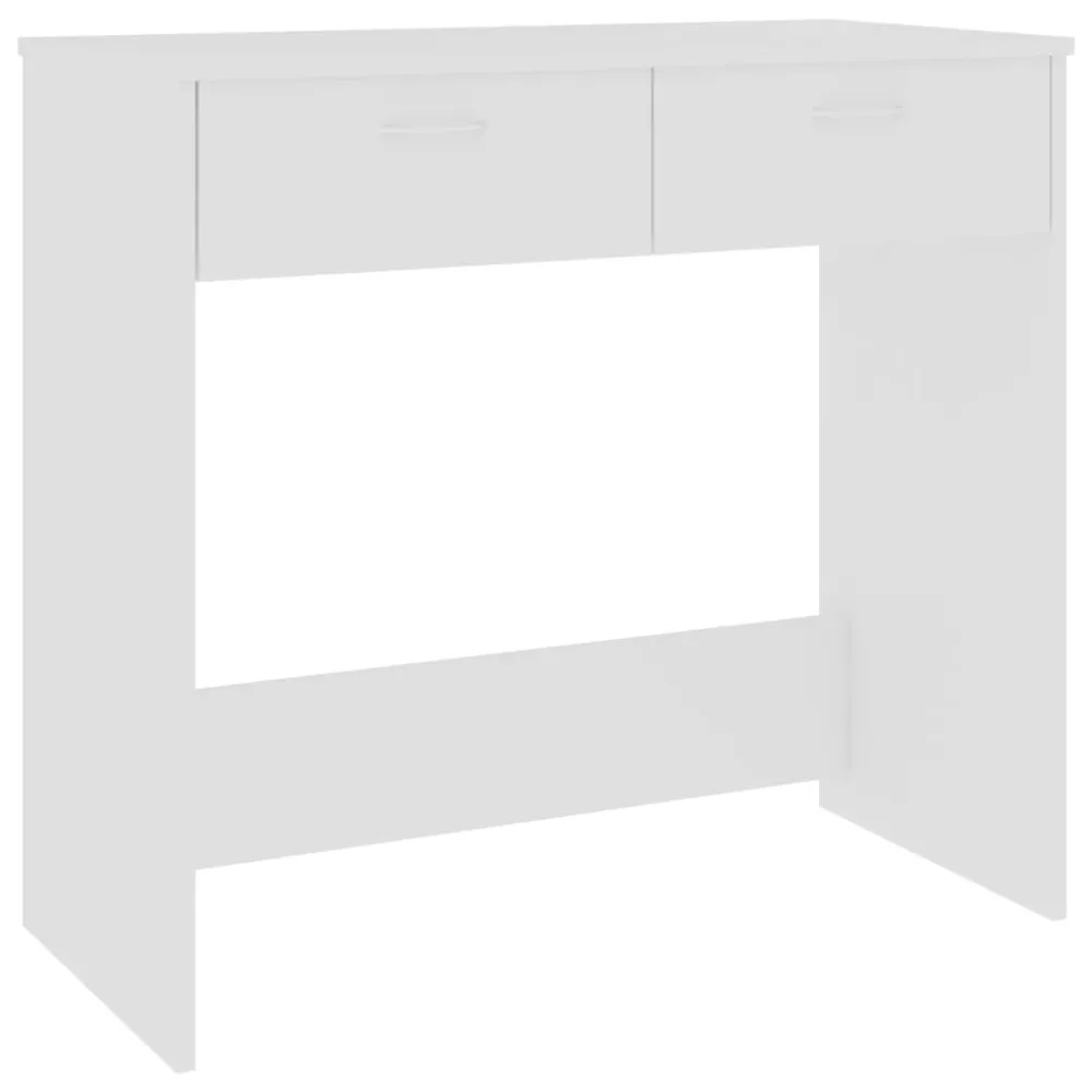 Bureau table poste de travail meuble d'ordinateur informatique étude 80 x 40 x 75 cm bois d'ingénierie blanc 02_0023525 Co...