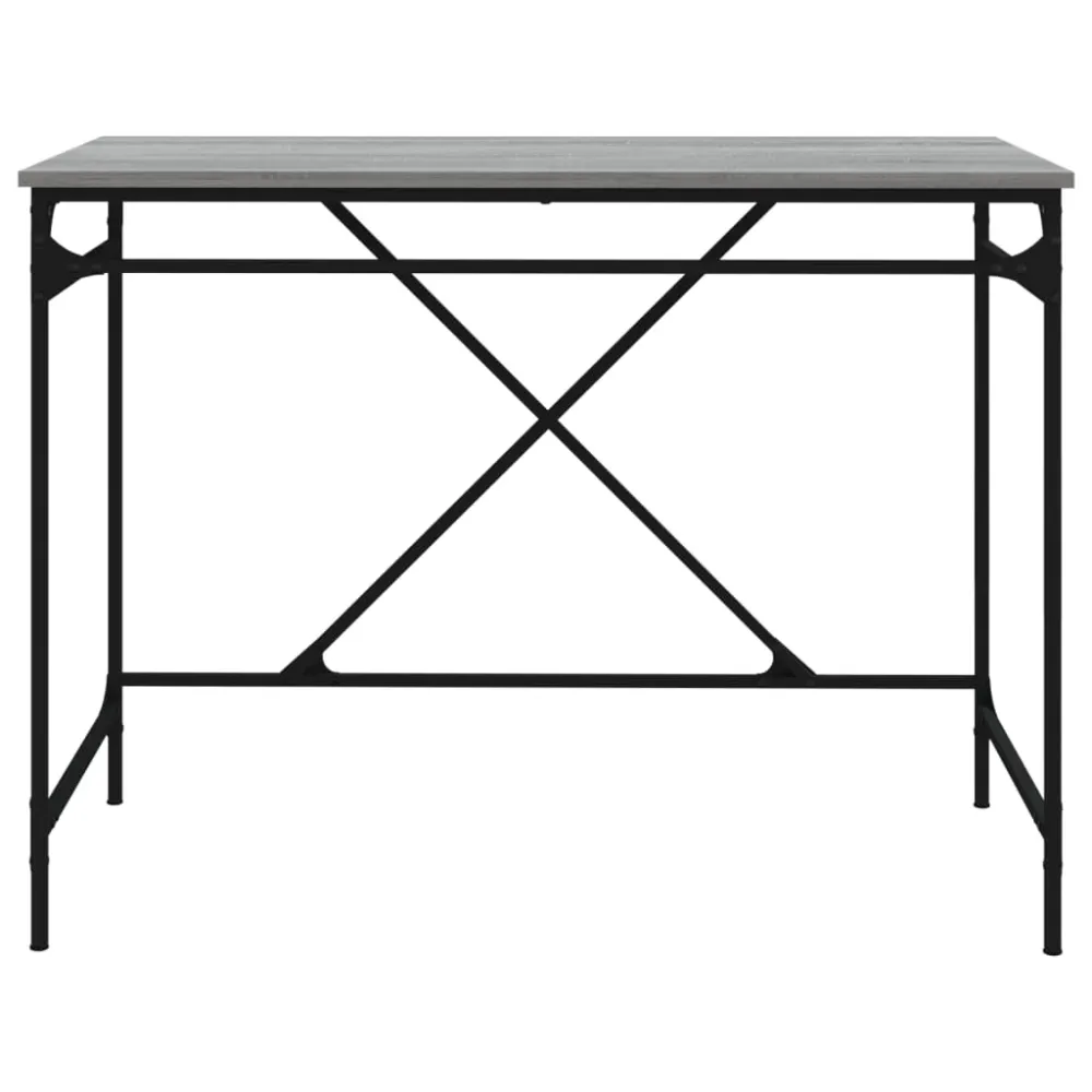 Bureau table poste de travail meuble d'ordinateur informatique étude sonoma 100 x 50 x 75 cm bois d'ingénierie et fer gris...