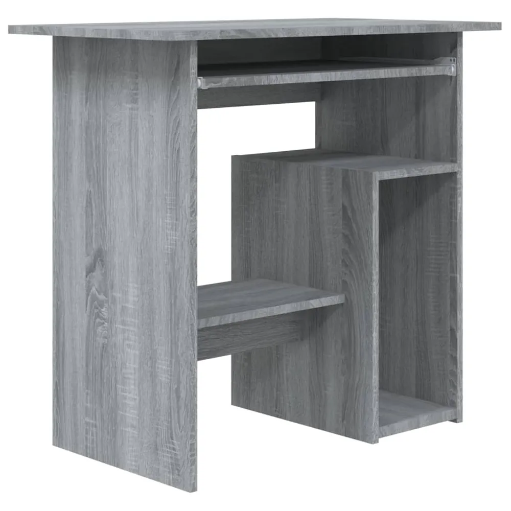 Bureau table poste de travail meuble d'ordinateur informatique étude sonoma 80 x 45 x 74 cm bois d'ingénierie gris 02_0023964