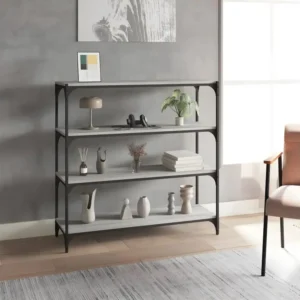 Ciseaux de sécurité Bibliothèque Sonoma gris 100x33x100 cm Bois d'ingénierie acier
