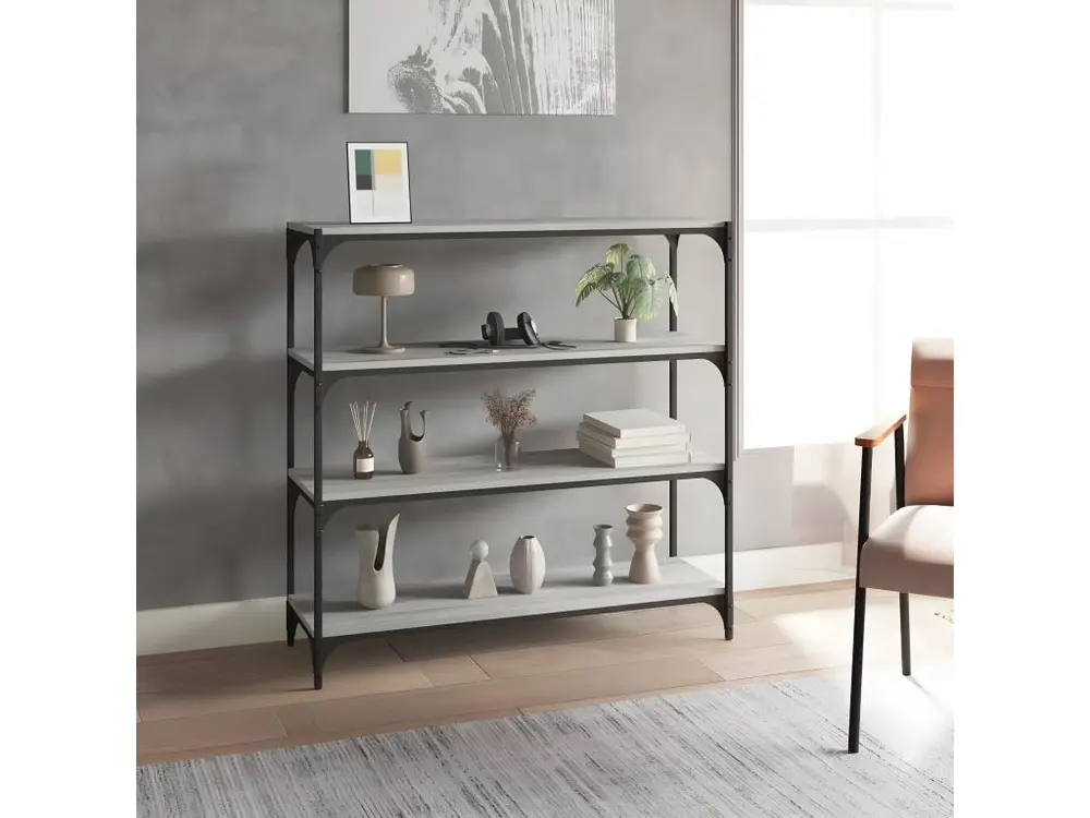 Ciseaux de sécurité Bibliothèque Sonoma gris 100x33x100 cm Bois d'ingénierie acier