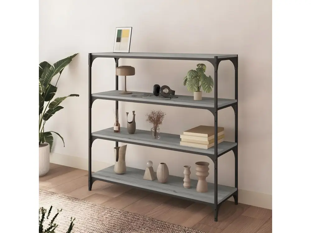 Ciseaux de sécurité Bibliothèque Sonoma gris 100x33x100 cm Bois d'ingénierie acier