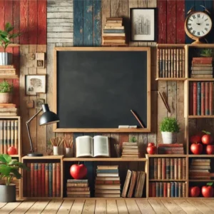 Ciseaux de sécurité Toile de Fond de Tableau Noir avec Livres pour la Rentrée RR7-206