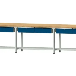 Colle vinylique scolaire Bancs de travail ANKE table de travail exemple 205 4050 x 800 x 900 mm RAL 7035/5010 BMP 50 mm 40...